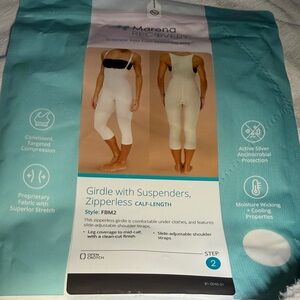 Black Calf-Length recovery Girdle with Suspenders XL